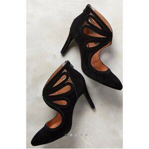 Anthropologie Lien. Do Lindeza Black Suede Heels Size 8